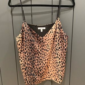 GOOD AMERICAN leopard print spaghetti strap top